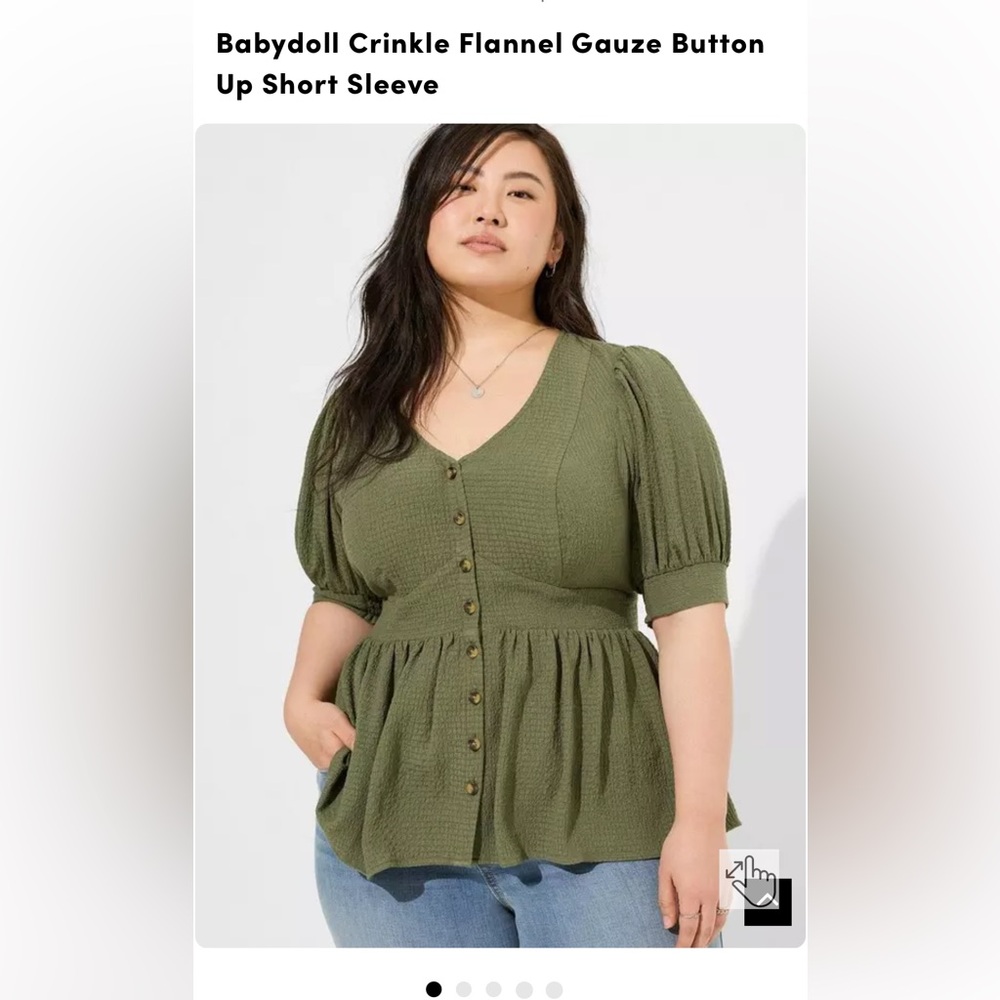Torrid Babydoll Crinkle Gauze Top size 2